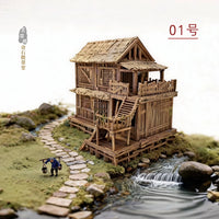 Realistic Chinese Style Miniature Landscape 3D Resin Ancient Building Models for Decor