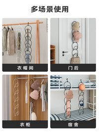 Multi-Layer Over-the-Door Hat Rack with Clips for Closet Organization