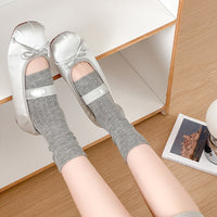 Ribbed Footless Leg Warmers for Women - Japanese Style Knit Boot Cuffs