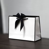 Gift Packaging Paper Bags with Bow Tie Handles, Customizable Logo Shopping Bags
