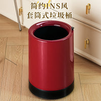 Large Capacity Household Trash Can with Hidden Wheels for Living Room Bedroom