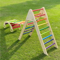 Wooden Kids Indoor Climbing Arch and Slide Set for Sensory Training and Balance Development