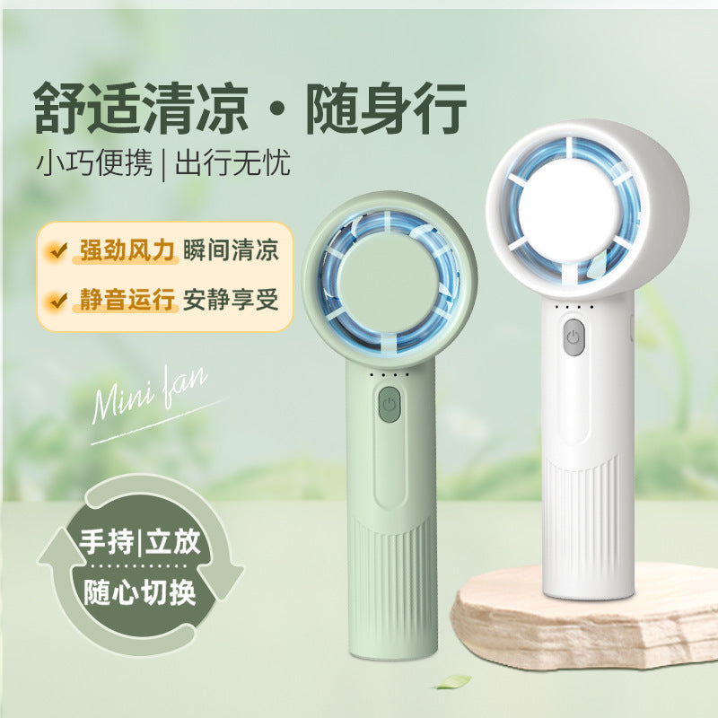 Portable USB Mini Turbo Fan with 5 Blades, Strong Airflow, Quiet Operation for Outdoor Handheld Use