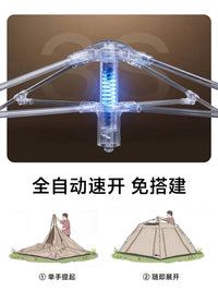 Automatic Pop-Up Camping Tent for 3-5 People, Waterproof & Sun Protection, No Assembly Required
