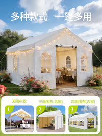 Outdoor Market Stall Canopy Tent Side Wall for 3x3m Gazebo, Waterproof Sunshade Windproof Shelter for Camping and Night Markets