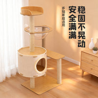 Winter Wonderland Cat Tree with Space Capsule and Sisal Scratching Post