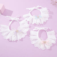Pet Bib Collar with Bowknot Lace for Cats and Small Dogs, Cotton Bandana Scarf
