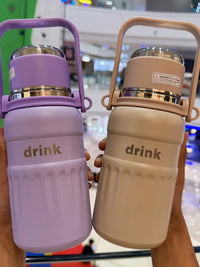 Large Capacity 316 Stainless Steel Insulated Water Bottle with Dual-Drink Spout for Students, Gym, and Outdoor Activities