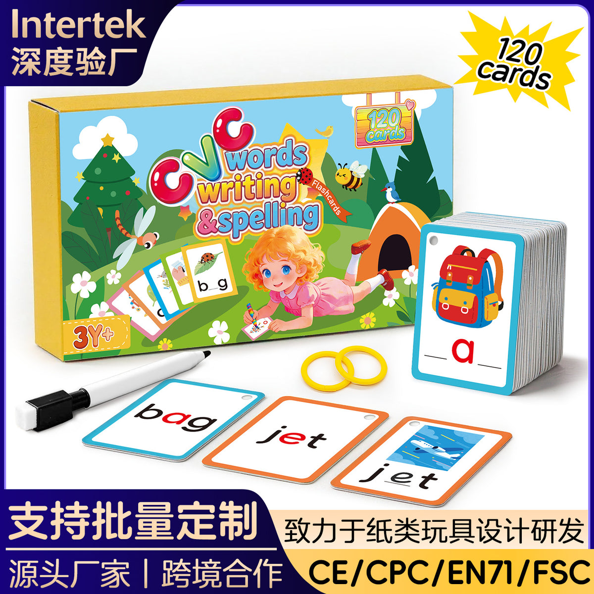 Educational Flashcards for CVC Words & English Phonics - Kids Learning Cards 3-6 Years