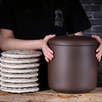 Yixing Zisha Clay Tea Caddy for Puerh Tea Storage, Large Handmade Chinese Style Tea Jar