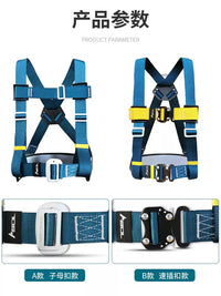 ANSI Certified Full Body Safety Harness for Construction and High-Altitude Work with Lanyard