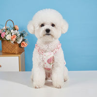Pet Bubble Wrinkle Dress for Spring/Summer - Soft Princess Style with Cartoon Pattern