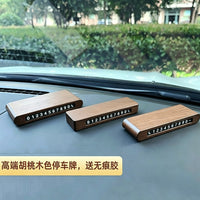 Walnut Wood Car Parking Number Plate Base Dashboard Ornament