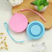 Portable Silicone Collapsible Travel Cup with Lid - Reusable & Foldable