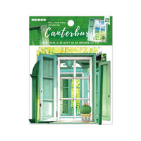 Hollowed-Out Window Frame Decorative Paper Cards for Scrapbooking and Journaling, Town Window Scene Background Cards