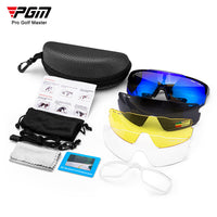 PGM Golf Sunglasses with 4 Interchangeable Polarized Lenses and Myopia Frame