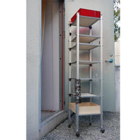 Minimalist Aluminum Profile Display Cabinet Multi-layer Shoe Bag Display Rack with Wheels
