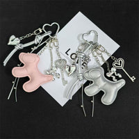 Ins Style Bowknot Heart Keychain for Bags