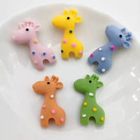 Cartoon Giraffe Resin Cabochons for DIY Crafts, Hair Clips, and Apparel Embellishments