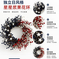 Independence Day Star Plastic Ball Wreath Wall Hanging Decoration