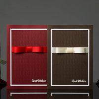 Ribbon Bow A4 Large Greeting Card for Corporate Employee Customer, Thank You Signature Gift for Birthday, Dragon Boat, Mid-Autumn, New Year