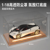 1:18 Scale Model Car Display Case with Dustproof PVC Cover and Integrated Stand