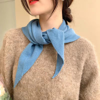 Korean Style Soft Wool Knit Triangle Scarf for Women, Multi-functional Warm Neck Warmer