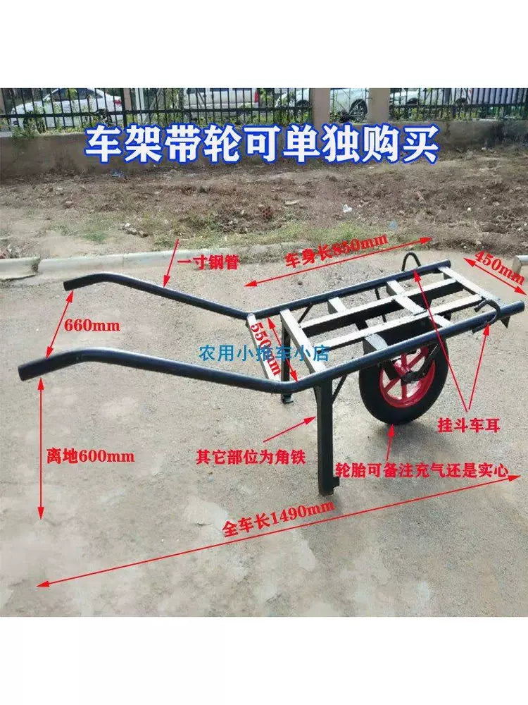 Heavy-Duty Single-Wheel Wheelbarrow for Construction, Farm, and Garden Use