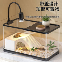 Turtle Tank with Basking Platform, Ecological Aquarium for Aquatic and Terrestrial Turtles, Filter Included