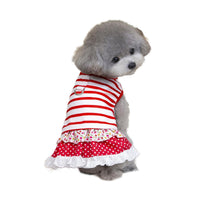 Pet Dog Summer Dress with Leash Ring for Small Dogs - Teddy, Bichon, Chihuahua