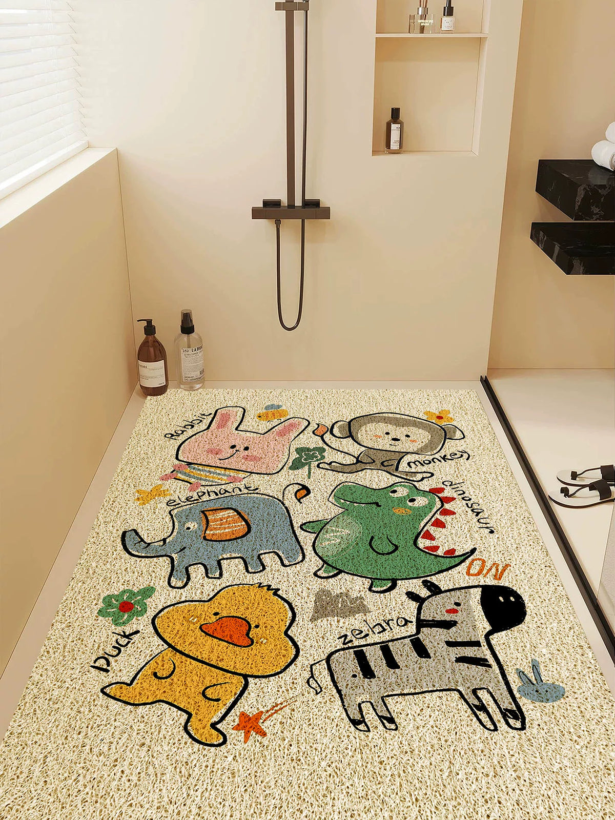 PVC Looped Coil Non-Slip Bath Mat for Shower and Bathroom