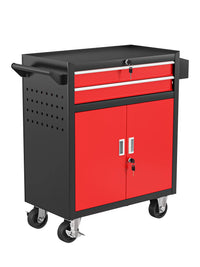 Heavy-Duty Rolling Tool Cart with Multiple Drawers and Top Lid for Workshop Garage