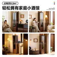 Solid Wood Wine Cabinet Display Shelf with Glass Door, Modern Luxury Home Bar Storage Organizer