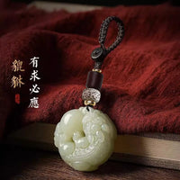Double-Sided Carved Pixiu Keychain Pendant for Men and Women, Vintage Style