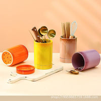 European Style Rainbow Ceramic Chopstick Holder with Drainer