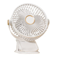 Portable USB Rechargeable Desk Fan with LED Light and Oscillating Function