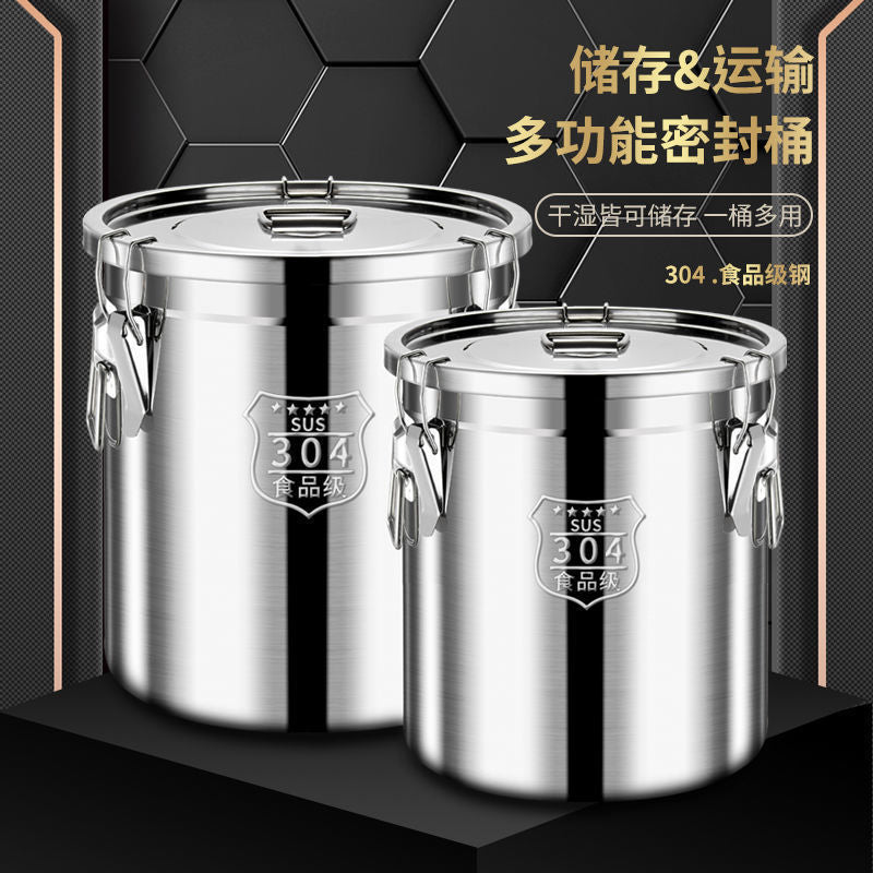 304 Stainless Steel Airtight Storage Container for Rice, Flour, Oil, and Grains