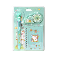 Cartoon Stationery Set for Students - Ballpoint Pen & Notebook Gift Box (3-Piece Set)