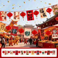 2026 New Year Spring Festival Banner Garland for Store Mall Decoration