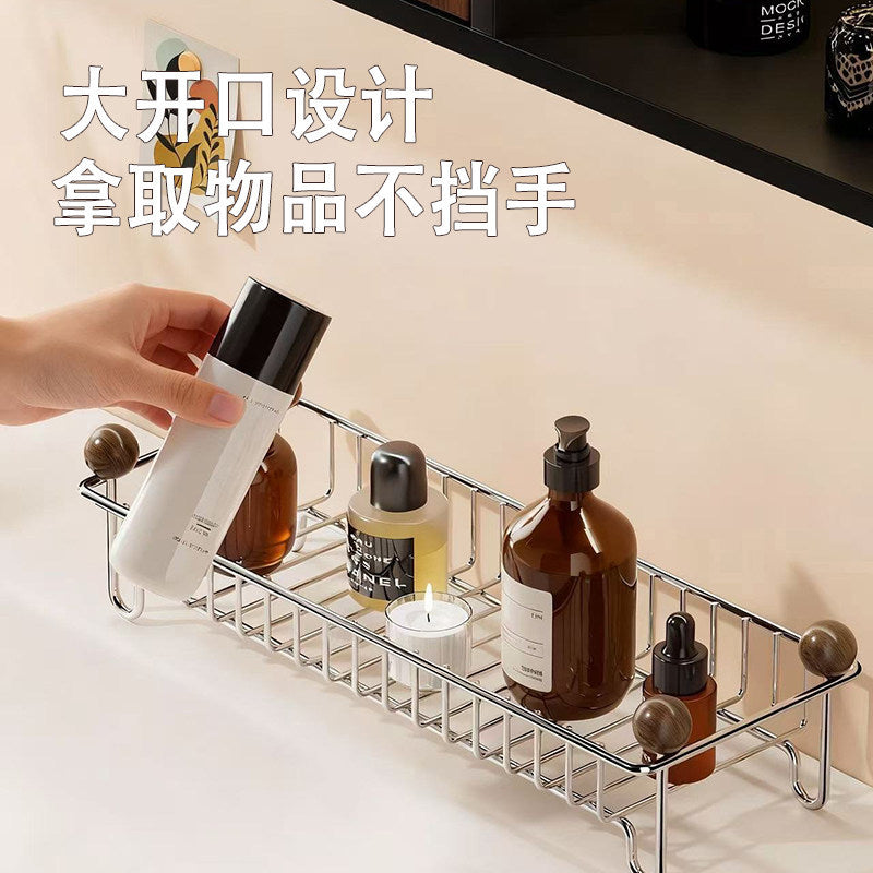 Stainless Steel Bathroom Countertop Organizer Shelf for Cosmetics and Toiletries