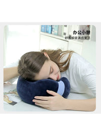 Cartoon U-Shaped Memory Foam Travel Neck Pillow for Airplanes and High-Speed Trains