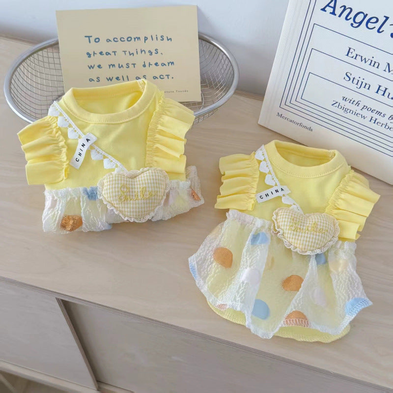 Lightweight Pet Bubble Dress for Small Dogs and Cats, Summer Home Wear