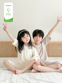 Kids' Summer High-Waist Air-Conditioning Suit Short Sleeve Pajama Set for Boys and Girls