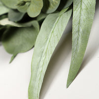 Artificial Eucalyptus Garland with Berries, Green Willow Leaf Design for Home Decor and Holiday Farmhouse Wall Hanging