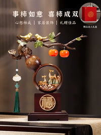 New Chinese Style Persimmon Gourd Ornament Set for Living Room Decor and Housewarming Gift