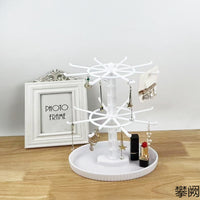 Rotating Jewelry Organizer Stand for Earrings, Necklaces, Bracelets, and Hair Ties