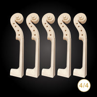 Maple Violin Scroll Head for 4/4, 3/4, 1/2, 1/4, 1/8 Violins - Unfinished Luthier Material