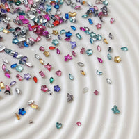 1440pcs Mini Flatback Rhinestones for Nail Art, Macaron Mixed Shapes Heart Butterfly Nail Decorations