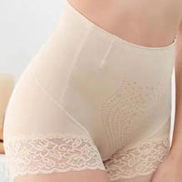Women's High-Waist Tummy Control Shaper Shorts with Lace Trim