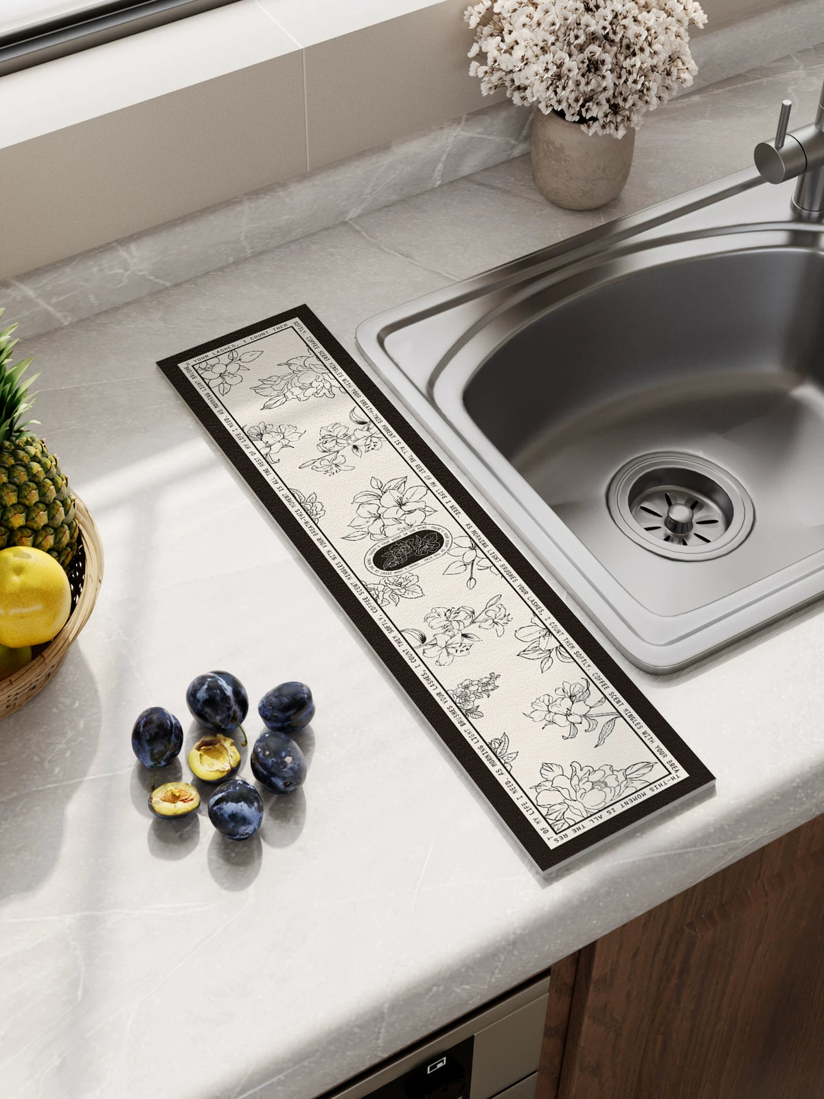 Diatomaceous Earth Sink Splash Guard Mat, Super Absorbent & Quick Dry Faucet Drip Catcher for Kitchen Countertops